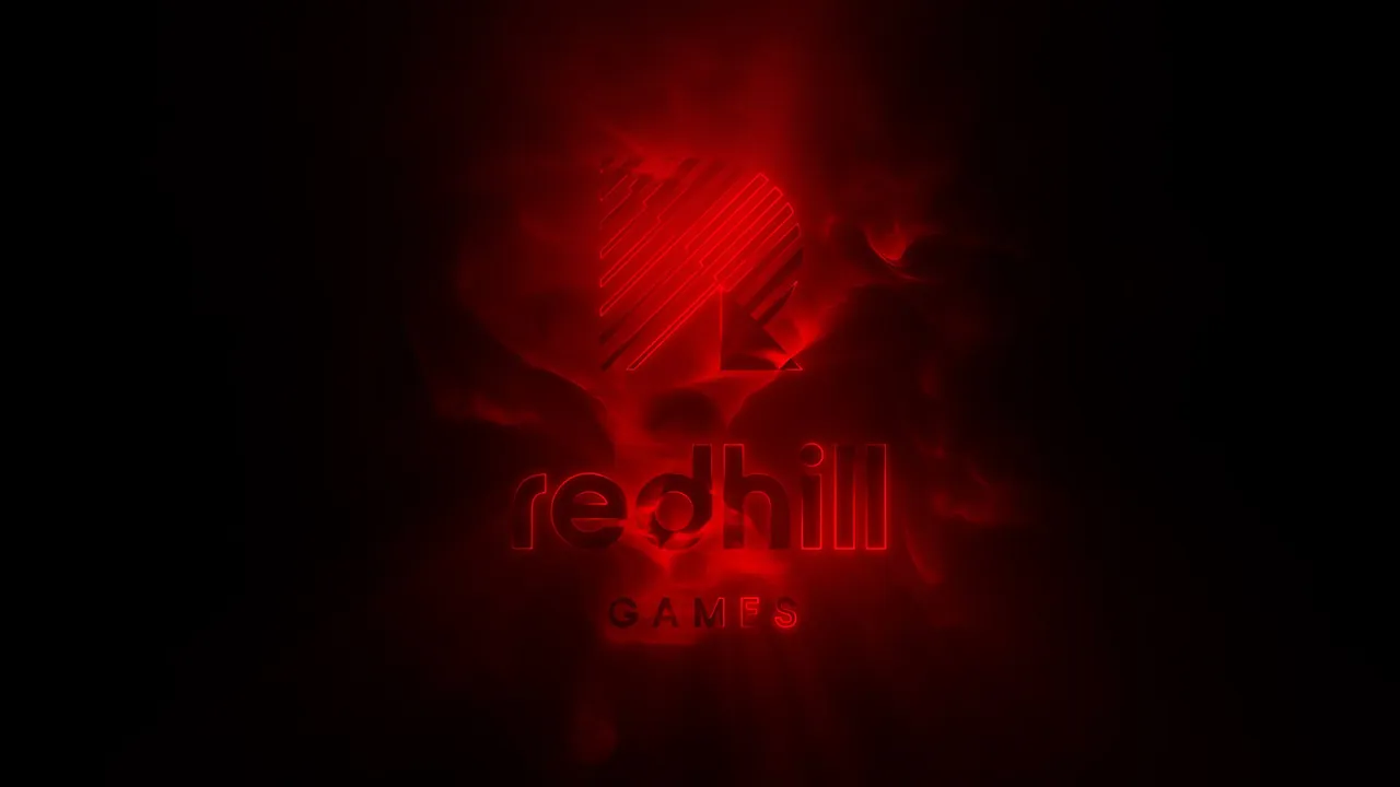 Redhill Games logo in red smoke